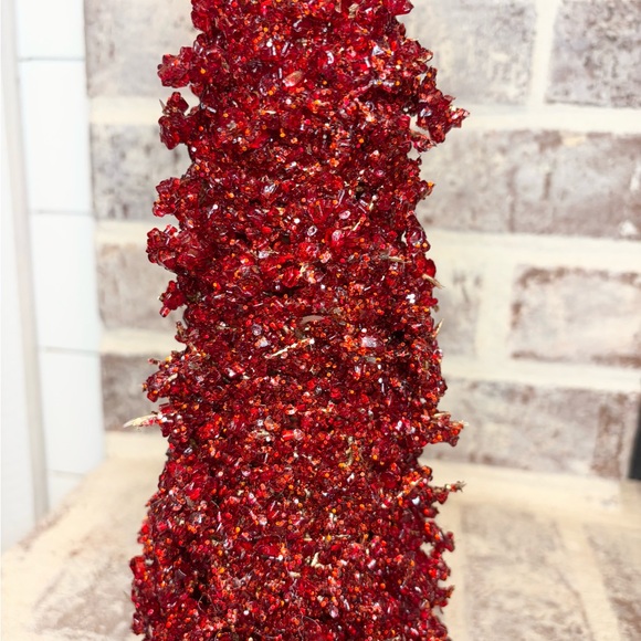 Rachel Zoe Stunning Cluster Crystal Glass Red Holiday Christmas Tree 18.5" - Picture 3 of 4